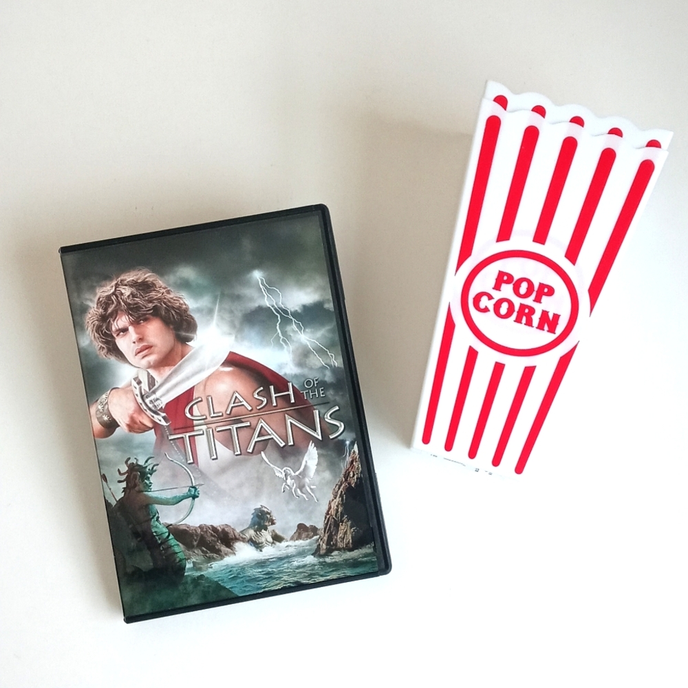 Clash Of The Titans DVD 80's Cult Classic With 2 New Reusable Popcorn Containers